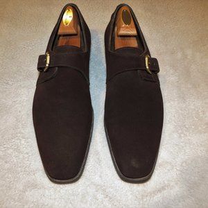 Edward Green Ralph Lauren Purple Label Brown Suede Monk Loafers 11.5 D 888 Last